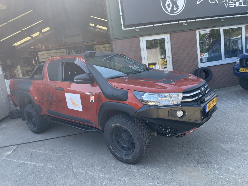 Snorkel op een Toyota Hilux
